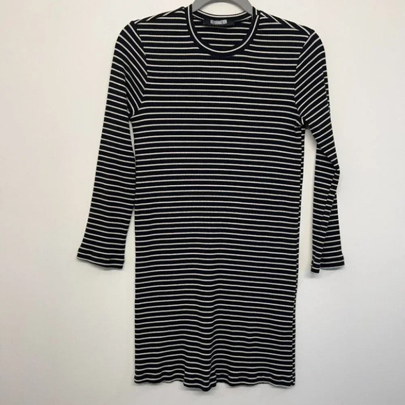 Reformation Dresses & Skirts - Reformation Benji White Striped Long Sleeve Dress XS Mini Shift